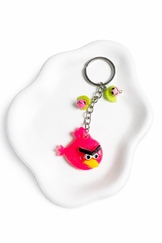Cartoon Angry Bird Charm Keychain